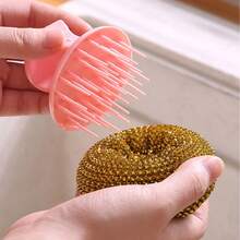 Removable Steel Wool Cleaning Ball, Scrub Pot Pans, Non-Shedding Non-Scratch Non-Stick Oil Cleaning Brush - Random Color - View 4