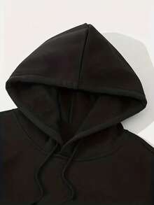 Men'S Black Cotton Distressed Pattern Hoodie - Loose Fit Street Style Sweatshirt, Casual Pullover, Black Back Design, All-Season Comfort, Machine Washable, Perfect Gift For Men And Women ( Face Pattern Print), Unisex Fashion Loose Fit, Hooded Style, Suitable For Casual Outfits, Men'S Plus Size Hoodie, Loose Fit Hoodie, Essential Hoodie |  USA - màu đen - Xem 2