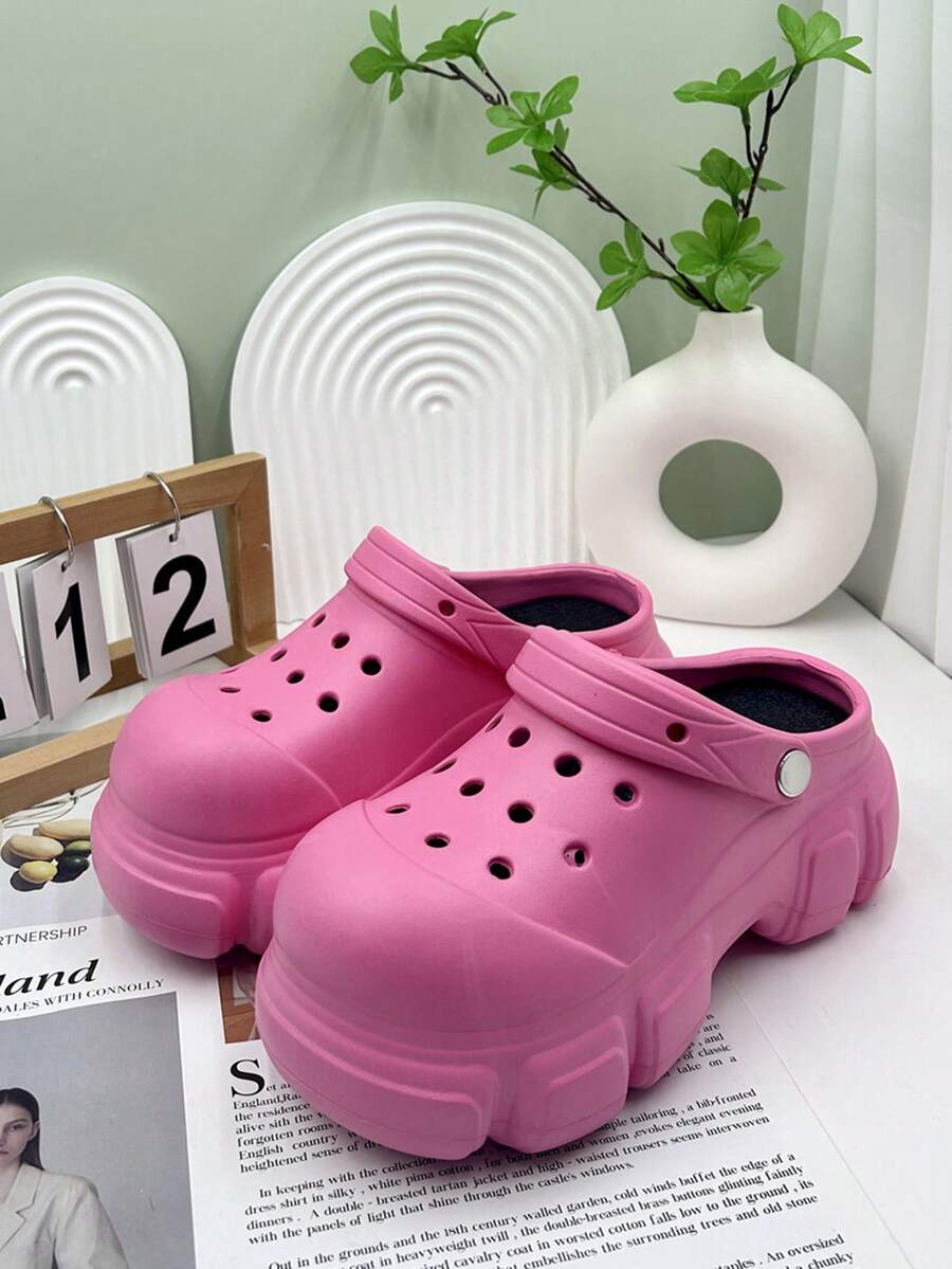 Solid Color Warm House Slippers, Fluffy Warm Lining Thick Non-Slip Sole, Cozy Furry Shoes For Winter, High Heel Sandals