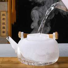 1 ấm đun nước thủy tinh dày có tay cầm, bộ ấm đun nước điện bằng gốm, ấm trà đen chịu nhiệt, ấm đun nước pha trà tại nhà. - trong suốt - Xem 8