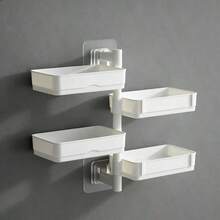 180° Rotating Wall-Mounted Soap Dish - Suction Cup Adhesive, No Drilling Required, Convenient Soap Holder For Bathroom Vanity, Restroom, Rental Shower - Multicolor - View 15