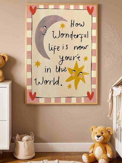1pc Hand-Painted Colorful Poster For Children's Room Decor, Theme: "You Came Into This World, Life Is So Beautiful", Suitable For Headboard Decor, Boho-Style Kids Room, Wall Art, Newborn Gift Or Girls Room Decor. Inspirational Quote For Nursery, Baby Shower Gift, Playroom Decoration, Typography Art Print, Boho Style, Kids Room Decor, Maternity Room Decor, Daycare Decoration.