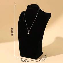 1pc Black Velvet Necklace Display Stand, Jewelry Necklace Holder Rack For Counter, Showcase, Jewelry Organization,Room Decor,Model Necklace Display Stand, Velvet Mannequin Neck Jewelry Pendant Hanger Rack, Window Showcase Jewelry Exhibition Props Back To School Jewelry Display Stand With Drawer Box For Earrings, Necklaces And Jewelry Storage, Featuring A Wooden Base, Desktop Storage Box And Multi-Functional Hanging Storage Rack,Mother's Day Gift. - 黑色 - 查看 8