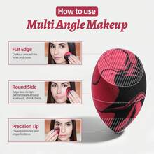 BS-MALL 23pcs Professional Face Makeup Brush Set, 20pcs Soft Velvety Makeup Brushes + 2pcs Red & Black Patterned Makeup Sponge + White Makeup Sponge Holder - Hot Pink - View 2