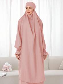 1pc Plain Simple Headscarf Hijab, Skin-Friendly Breathable For Daily Wear - Multicolor - View 8