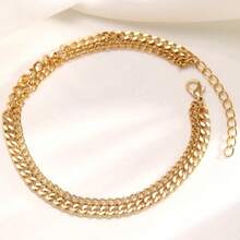 Minimalist Silver Anklet, Suitable For Beach, Vacation And Summer Outfits - Yellow Gold - View 6