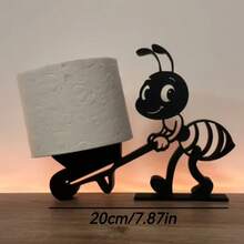 1个蚂蚁造型卷纸架 | 浴室创意装饰品，多功能纸巾收纳工艺品，塑料材质（不含纸巾） - 彩色 - 查看 5