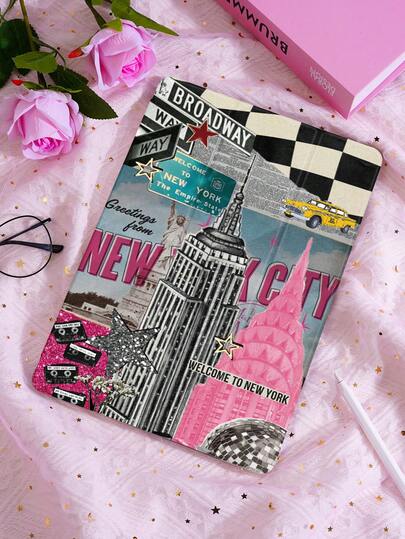1pc Fashion Travel New York City Map Y2K Print Tablet Protective Case, Compatible With (A16) 11 Inch 11th Gen 2025/10th, 10.2 Inch, Pro 2021/2020, Galaxy Tab A8 10.5 Inch 2022, Matepad 10.4/Tab, Anti-Drop, With Pen Slot, Support Sleep/Wake, Gift For Kids/Family, Year-End , Romantic Gift