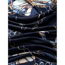 1pc Fashion Ladies' Printed 90s Square Scarf With Chain, Suitable For Daily Wear, Satin Headscarf Bandana Bandana,Hair Band,Head Band Ideal For Dressing Up Your Look - 彩色 - 查看 5