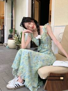 Women Long Dresses - Green - View 8