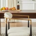 Beige Cushion With A Set Of Two Chairs With Black And Gold Metal Frames. Soft And Breathable To The Touch, The Fabric Cushion Blends Perfectly With Many Interior Design Styles. - 米色 - 查看 7
