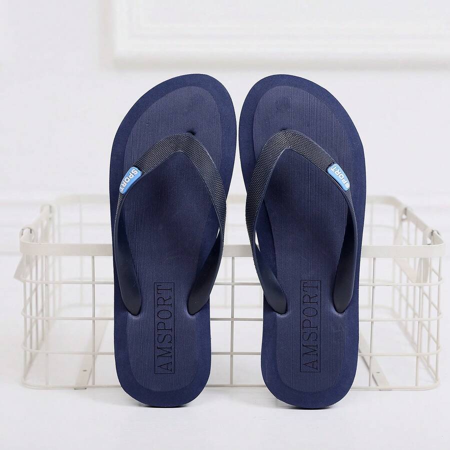 Dép xỏ ngón nam, dép lê cao cấp chống trơn trượt, khử mùi, dép đi biển đế dày bằng cao su thời trang. - Màu xanh lam - Xem 1