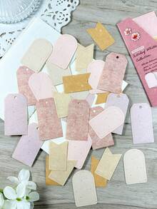 30 piezas/paquete Papel vintage texturizado hueco y ligero para scrapbooking, adecuado para diarios hechos a mano, collages y decoración - de talones de billetes - Ver 8