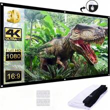 ZZPQVT 60", 84", 72", 100", 120", 150" Projection Screen, Portable Foldable Projection Screen 16:9 4K 3D, Suitable For Home Theater, Camping And Entertainment Activities - 120 inch frame bracket curtain - View 11