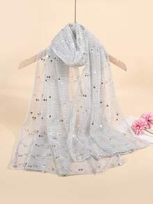 1 chiếc khăn bandana nữ, khăn choàng nhẹ màu trơn đính sequin, khăn trùm đầu, khăn quấn đầu kiểu Trung Đông, khăn choàng trang trí, khăn che nắng đi biển, thích hợp sử dụng hàng ngày và đi nghỉ mát. - Nhiều màu - Xem 3