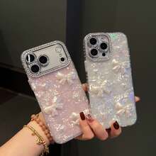 Laser Heart & Bow Tie Design Pink Phone Case For IPhone 17 Pro Max/17 Pro/17/16 Pro Max/16/16 Pro/16 Plus/15/15 Pro Max/15 Pro/15 Plus/11/12/13/14 Pro Max/11 Pro/11 Pro Max/12 Pro/12 Pro Max/13 Pro/13 Pro Max/14 Pro/14 Pro Max/14 Plus, Minimalist Creative Hard Shell - Pink - View 5