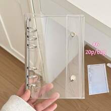 Caderno Transparente De Folhas Soltas Nos Tamanhos A8/A7/A6/M5 (1 Peça), Com 10 Ou 20 Páginas De Adesivos. Ideal Para Guardar Fotos E Cartões De K-Pop, Com Capa De Macio E Fecho Duplo. Perfeito Para Projetos Diy, Álbuns De Fotos, Cadernos De Adesivos, Agendas, Material Escolar E Artigos De Escritório. Perfeito Para Entusiastas De Diários, Fãs De K-Pop, Profissionais, Estudantes E Amantes De Papelaria. - Claro - Ver 9