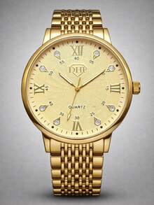 DHP Men's Dress Watch - Assorted Colors, Waterproof. - Golden 6 - View 3