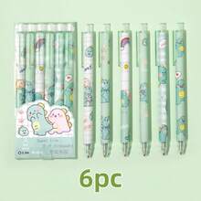 6支装按动式圆珠笔套装，仿皮材质，熊/恐龙/宇航员/兔子/青蛙图案，书写流畅，适合学生、学校和办公室使用，日常必备多支装 - 套裝 - 查看 21