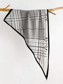 1 件装多功能复古线条图案围巾/披肩，适合日常、办公和度假穿着 - 線條 - 查看 13