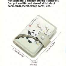 1pc Super Cute Panda Card Holder, Chinese Style Large Capacity Mini Adorable Multi-Card Slot All-In-One Card Case, ID/Driver's License/Business Card Wallet - Multicolor - View 9