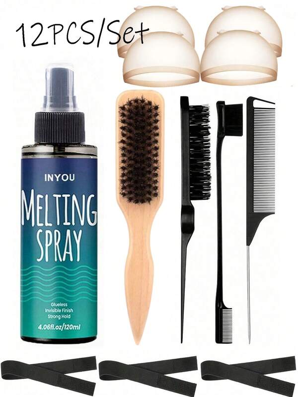 ikt Lace Melting Spray For Lace Front Wigs, Glueless Wig Install Spray With Strong Hold & Invisible Finish, Fast Dry Edge Control Melting Spray For Lace Closure & Frontal, Extreme Hold Wig Styling Spray For Natural Hairline Look, 120ml