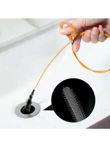 1/2支装管道疏通器，管道堵塞清除工具，蛇形毛发清洁工具，长31.89英寸，适用于淋浴房、厨房水槽、浴缸和浴室管道，带毛发收集器 - 多色 - 查看 3