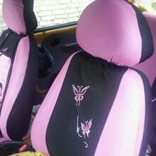 Pink Butterfly Design Car Seat Cover - Multicolor - View 3