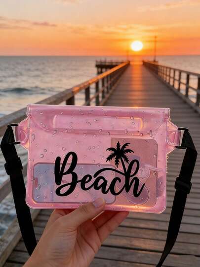 "Beach"Large-Capacity Waterproof Waist Bag With Adjustable Belt, Made Of Pvc Material. This Large-Capacity Waist Pack Features A Three-Layer Sealed, Touch-Screen Compatible Waterproof Phone Pouch. It's A Thickened, Durable Dry Bag With A Transparent Plastic Window, Suitable For Various Smartphones.