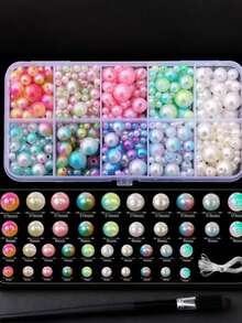 800pcs DIY Accessory Material Kit, Complete Set Of Beads, Pearls, Bracelet, Jewelry Making Supplies - White - View 4