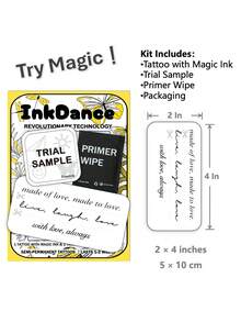 1 Kit "Love Notes" Technology Tattoos, Semi-Permanent Tattoos, Temporary Tattoos, Long Lasting, Fake Tattoos, Water-Resistant, Authentic Tattoo Look, Plant-Based X255 - Black - View 3