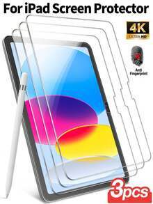 3pcs Screen Protector For 10th Gen 10.9 Inch (2022), Compatible With Face ID And Apple Pencil, 9H Hardness High-Definition Transparent Tempered Glass Film, Anti-Scratch, Bubble-Free, High Transparency, Anti-Fingerprint, Tablet Screen Protector Compatible With Mini/Air/Pro/11th Gen/9th Gen/8th Gen/7th Gen - 3 Pieces - View 13