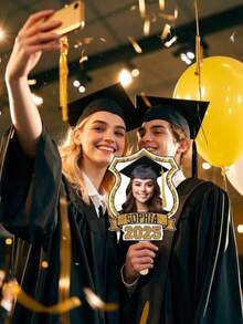 7/14/21 piezas Pancarta personalizada de graduación con foto, Decoraciones de graduación 2025, Pancarta de felicitaciones, Pancarta de graduación personalizada, Decoración de graduación - Multicolor - Ver 8
