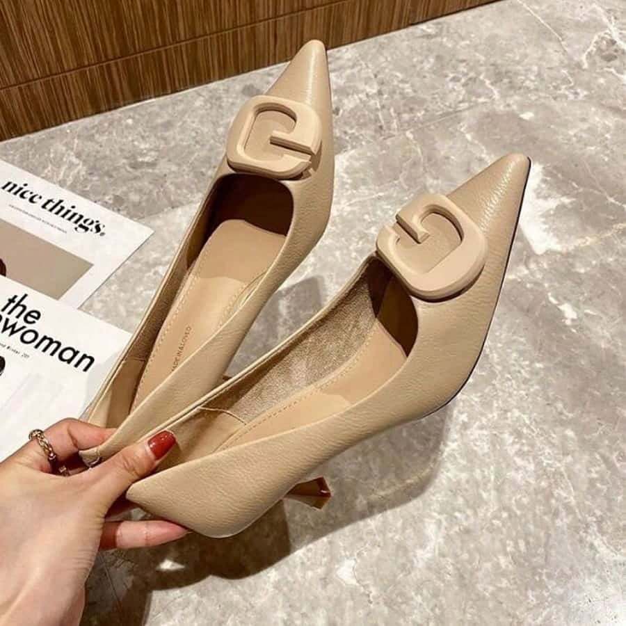 Women's Pointed Toe High Heel Shoes, New Arrival Spring/Autumn Versatile Sexy Thin Heel Slip-On Pumps, Black - Apricot - View 1