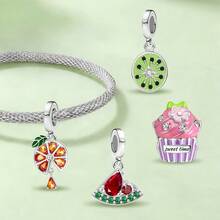 1 hạt trang trí hình quả kiwi, thích hợp để tự làm vòng tay/vòng đeo tay, phụ kiện thời trang dành cho nữ. - hạt cườm - Xem 2