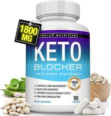 Toplux Keto Blocker Pills White Kidney Bean Extract - 1800 Mg Natural Ketosis, Support Keto Diet, For Men Women, 90 Capsules, Supplement - 一 - 查看 9