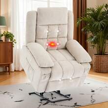KORSER Sillón reclinable con elevador eléctrico, calefacción y masaje para personas mayores, sillón reclinable con posición infinita, sillón elevador eléctrico para la sala de estar - Tipo de Enchufe A USA (110-127V) - Ver 10
