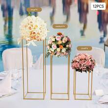 Pillar Rectangular Geometric Flower Rack For Event Party Decor Pillar Rectangular Geometric Flower Rack For Event Party Decor - View 3