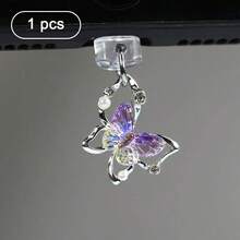 Accesorio de teléfono con colgante de lazo de mariposa, decorado con diamantes y perlas, regalo de primavera - Multicolor - Ver 25