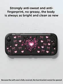 1个粉色爱心蜘蛛网图案Switch保护套/收纳袋，适用于Switch2 (2025)/Switch OLED/Switch NS/Lite，新款第二代Switch游戏配件保护套，加长电池版游戏机配件保护套，送给Switch玩家的最佳礼物 - 彩色 - 查看 8