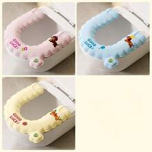 1pc Waterproof Printed Toilet Seat Cushion, Cute Animal Pattern Anti-Slip Adhesive Toilet Seat Cover - Multicolor - View 7