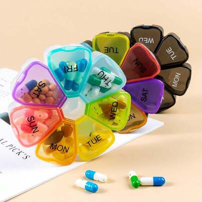 Large 7-Day Pill Organizer Box, Portable Multi-Compartment Vitamin Supplement Storage Container, Suitable For Travel