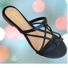Ramara Footwear Flat Sandal With Braided Straps - Black - View 9