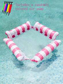 1个游泳池漂浮物,充气漂浮物,泳池派对漂浮物,2/4管躺椅漂浮物,耐用PVC材料,可折叠条纹充气泳池垫,适合泳池派对和夏季礼物,沙滩用品。 - 多色 - 查看 14