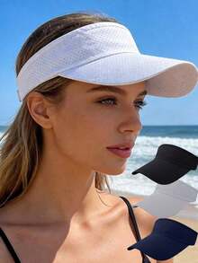 1PC Sports Sun Visor For Men And Women - Quick Dry, UV Protection, Breathable Empty Top Hat, Ideal For Summer Beach, Running & Outdoor Activities, Bicycle Accessories, Volleyball Accessories, Women's Caps, Women's Visors - Mesh Breathable - View 10
