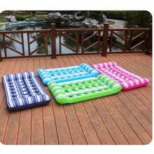 条纹充气漂浮躺椅，加厚充气泳池漂浮床垫 - 彩色 - 查看 5