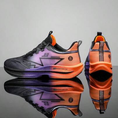 Men's Fashionable Anti-Slip Comfortable Casual Sports Shoes, Competitive Carbon Plate Shock-Absorbing Running Sneakers