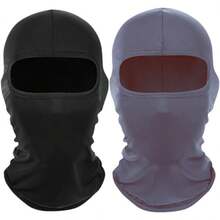 2 件装薄款拉法帽滑雪面罩头套全脸面罩防风防晒防紫外线帽男女通用 - 彩色 - 查看 13