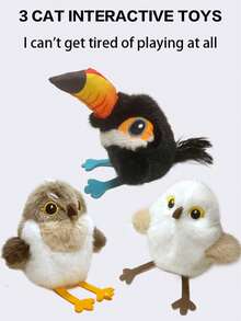 会鸣叫的电动鸟玩具 - 不会飞，宠物追逐玩具，自动摇晃拍打翅膀的猫玩具，宠物用品，幼猫用品 - 彩色 - 查看 5
