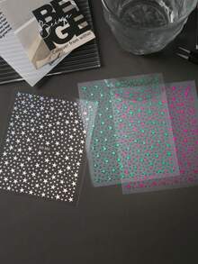 FULL BEAUTY 全息迷你星星美甲贴纸 Y2K 美甲混合尺寸镜面五角星朋克美甲 IN 春夏滑贴美甲适合女性和女孩 DIY 美甲用品 - 彩色 - 查看 11